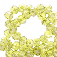 Perles à facettes 6x4mm disque Heishi Jaune soleil-pearl shine coating