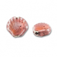Perles en céramique coquille Rose vintage