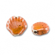 Perles en céramique coquille Orange