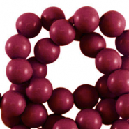 Perles acryliques 6 mm brillant Rouge cerise