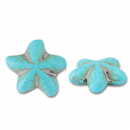 Perles en céramique étoile de mer Bleu turquoise