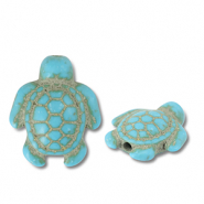 Perles en céramique tortue Bleu turquoise