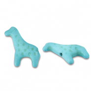 Perles en céramique girafe Bleu turquoise