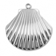Breloques en acier Inox coquille Argent&eacute;