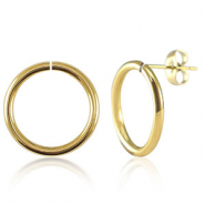 Boucles d'oreilles en acier Inox 18mm Dor&eacute;