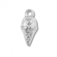 Breloques en acier Inox sucette de glace Argent&eacute;