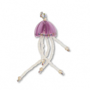 Pendentifs en perles de verre méduse Lilas-nude-transparent AB