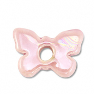 Perles en c&eacute;ramique DQ grecque papillon Rose clair