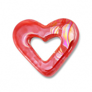 Perles en c&eacute;ramique DQ grecque c&oelig;ur Rouge