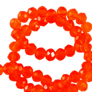 Perles &agrave; facettes 4x3mm disque Heishi Orange fonc&eacute;