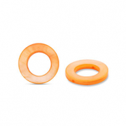 Perles coquillage 15mm rond Orange