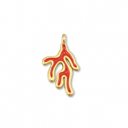 Breloques en métal DQ corail Rouge-Doré (sans nickel)