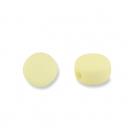 Perles acryliques disque Jaune vanille