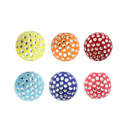 Perles acryliques 8 mm effet strass Multicolore-argenté