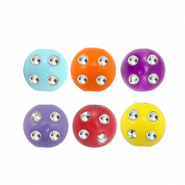 Perles acryliques effet strass Multicolore-argent&eacute;