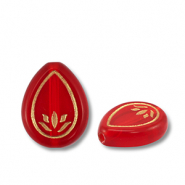 Perles acryliques goutte Rouge-doré