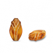 Perles acryliques tulipe Marron cognac-doré