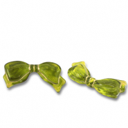 Perles acryliques nœud Vert olive-doré