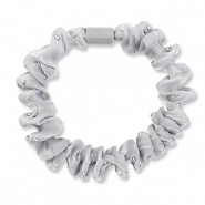 Elastique pour cheveux chouchou avec strass brillant Gris