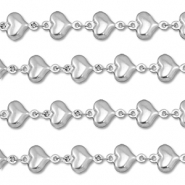 Appr&ecirc;ts en acier Inox cha&icirc;ne maille jaseron c&oelig;ur Argent&eacute;