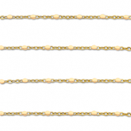 Apprêts en acier Inox chaîne maille jaseron 1mm Doré-pêche nude