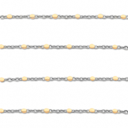 Apprêts en acier Inox chaîne maille jaseron 1mm Argenté-pêche nude