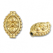 Perles en acier Inox ovale avec à pois Doré