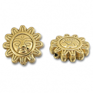 Perles en acier Inox fleur avec visage Doré