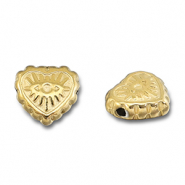 Perles en acier Inox coeur Oeil Porte-Bonheur Doré