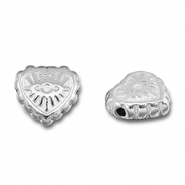 Perles en acier Inox coeur Oeil Porte-Bonheur Argenté