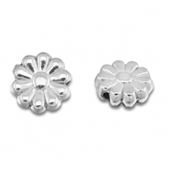 Perles en acier Inox fleur Argenté