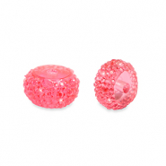 Perles en r&eacute;sine rondelles 12mm Rose corail