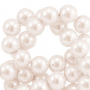 Perles en verre cirées 8mm Rose crème
