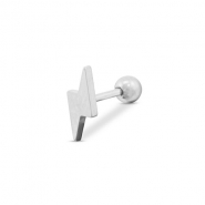 Piercing d&rsquo;oreilles en acier Inox foudre Argent&eacute;