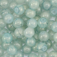 Perles en verre avec pailletes 8 mm Gris verdâtre-doré