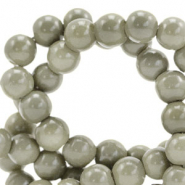 Perles en verre 4 mm opaque Vert olive