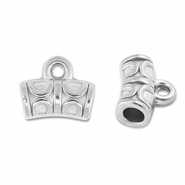 Perles en acier Inox tube avec anneau Argenté