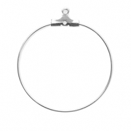 Apprêts en acier Inox supports boucles d'oreilles créoles Argenté