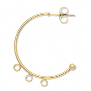 Apprêts en acier Inox boucles d'oreilles créoles avec 3 anneaux Doré