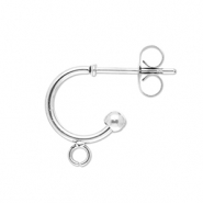 Apprêts en acier Inox boucles d'oreilles créoles avec anneau Argenté