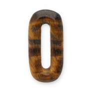 Pierres naturelles pendentifs Œil de tigre ovale Marron doré