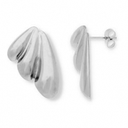 Boucles d'oreilles / puces en acier Inox Argent&eacute;