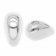 Perles en métal DQ demi-cœur Argenté antique (sans nickel)