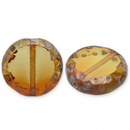 Perles tch&egrave;ques TCB rond 14mm Peridot-topaz