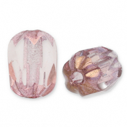 Perles tch&egrave;ques FPB ovale 6x4mm Rosaline-bronze