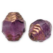 Perles tch&egrave;ques FPB ovale 7x6mm Amethyst-bronze