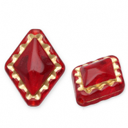 Perles acryliques rhombe Rouge-dor&eacute;
