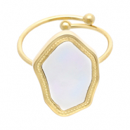 Bagues en acier Inox Dor&eacute;-blanc