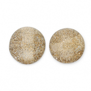 Perles acryliques avec pailletes 8 mm Champagne-argenté