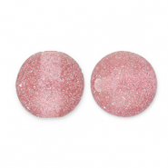 Perles acryliques avec pailletes 12 mm Rose mauve-argent&eacute;